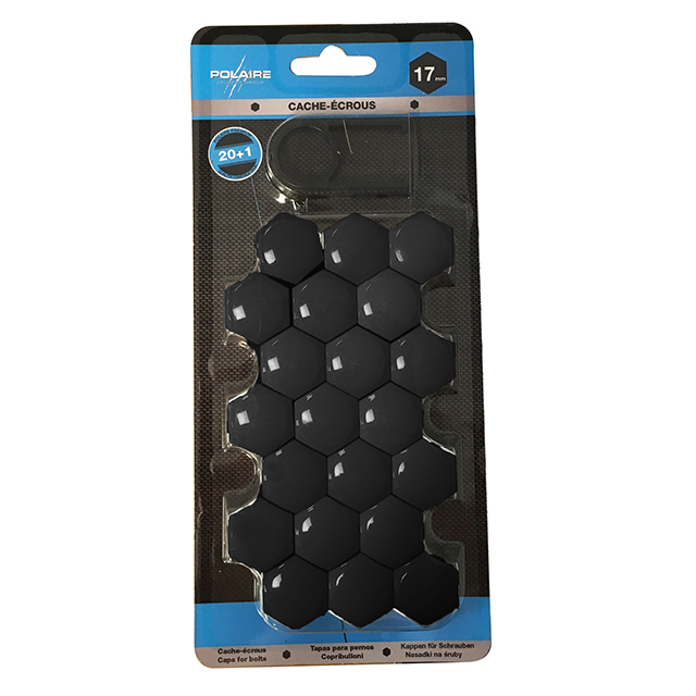 Cache écrous 17 mm noir