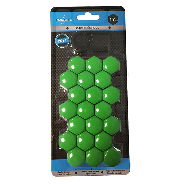 Cache écrous 17 mm vert