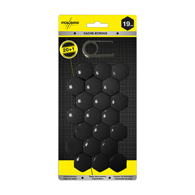 Cache écrous 19 mm noir