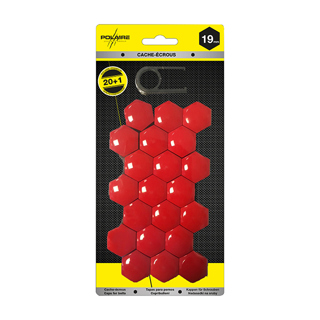 Cache écrous 19 mm rouge