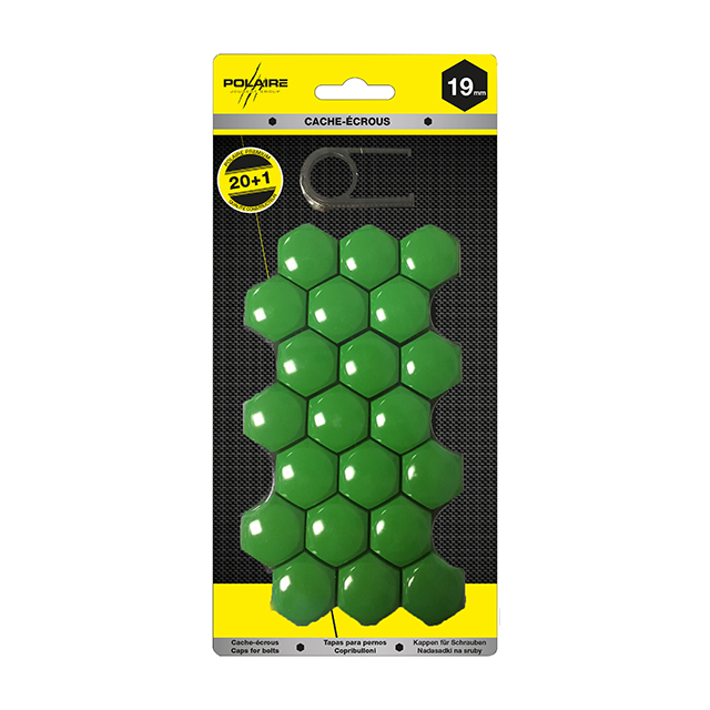 Cache écrous 19 mm vert