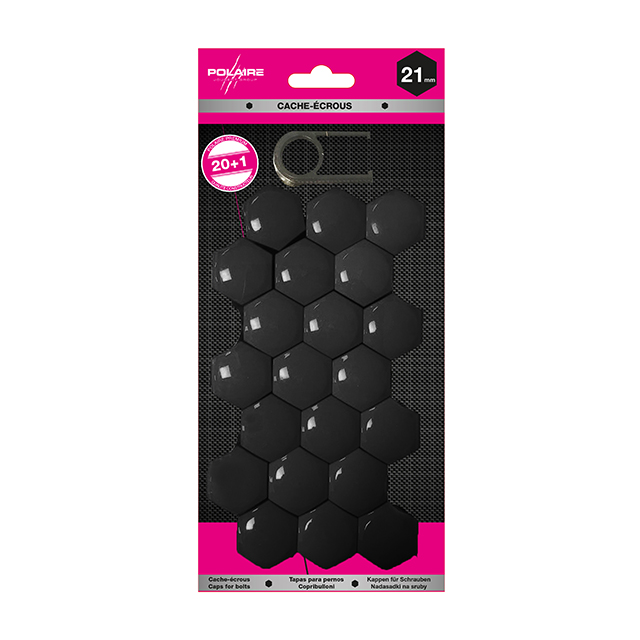 Cache écrous 21 mm noir