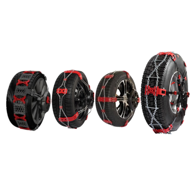 Différentes chaînes à neige : Polaire Grip, Spider Grip